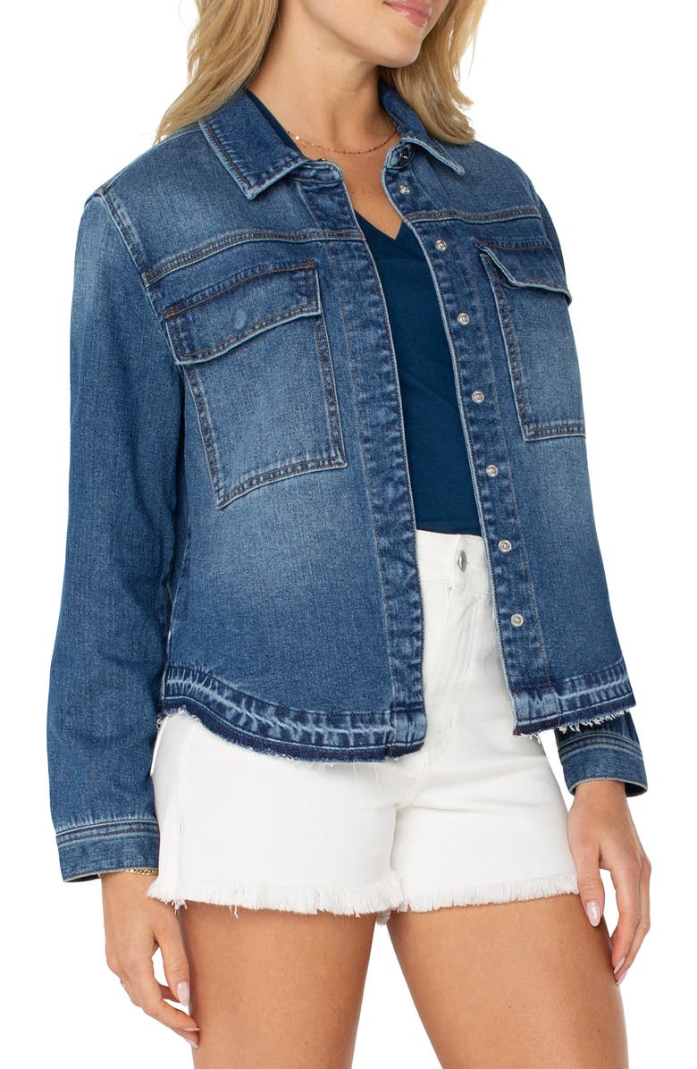 Liverpool Los Angeles Split Back Denim Shirt Jacket, Alternate, color, 