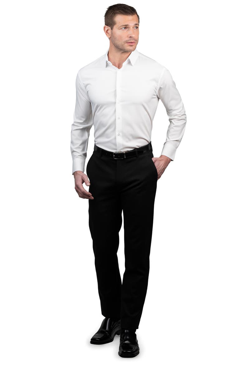 Nautica Solid Regular Fit Stretch Dress Shirt, Alternate, color, White