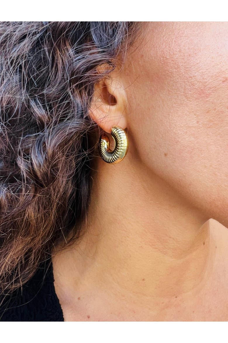 Everyday Hoop Earring, Alternate, color, Gold
