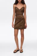 Bimba y Lola Suede Mini Skirt With Decorative Stitching