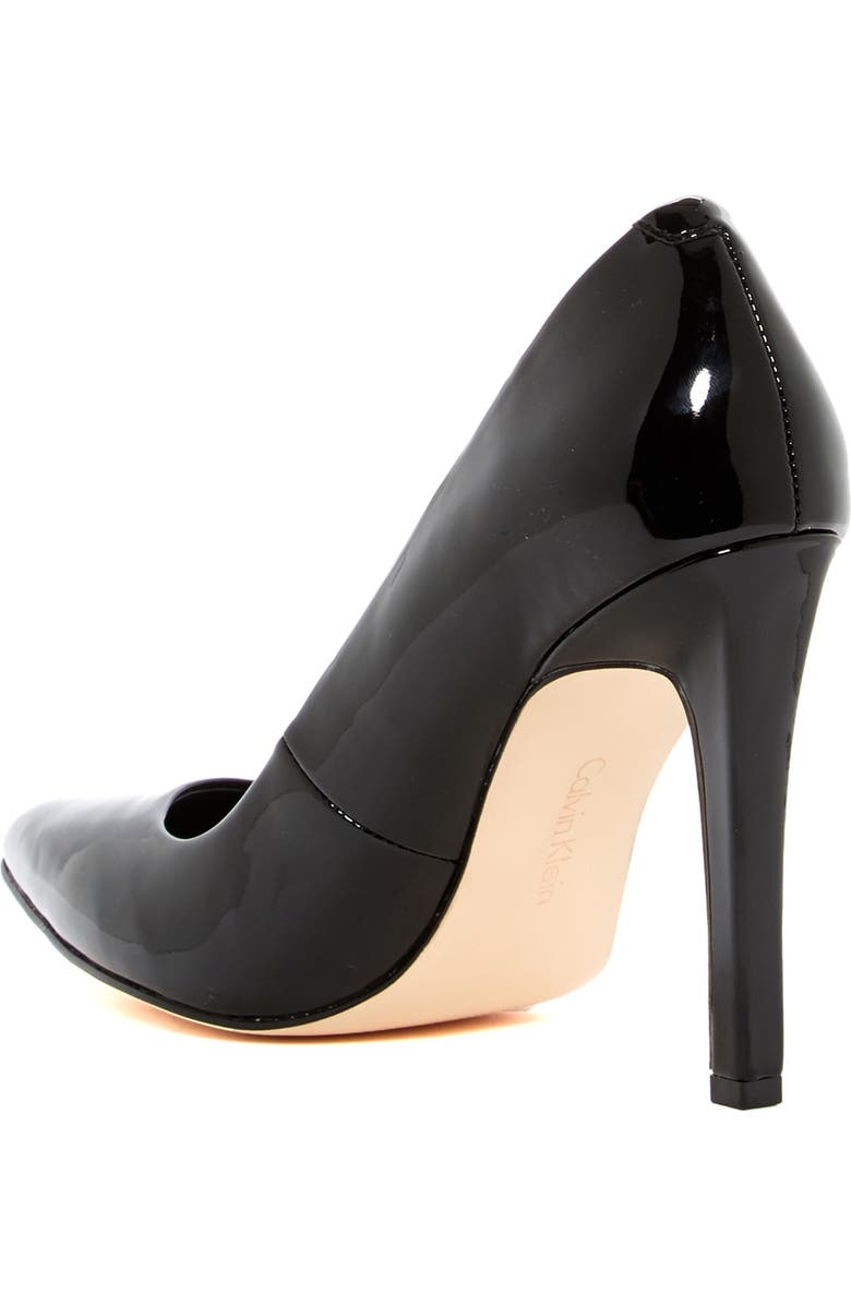 Calvin Klein Brady Patent Leather Pointed-Toe Pump, Alternate, color,