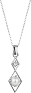 Spero London Sterling Silver Rhombus 3D Pearl Necklace