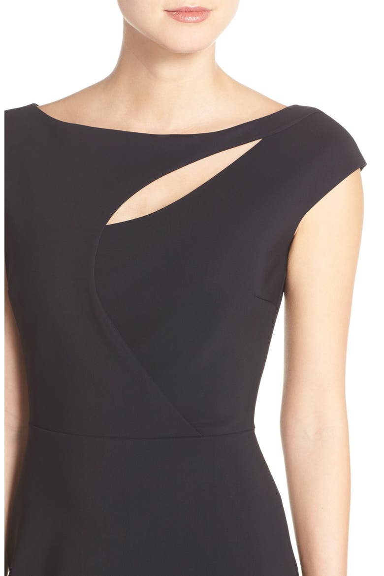 'Jobeth' Cutout Jersey Sheath Dress, Alternate, color, BLACK
