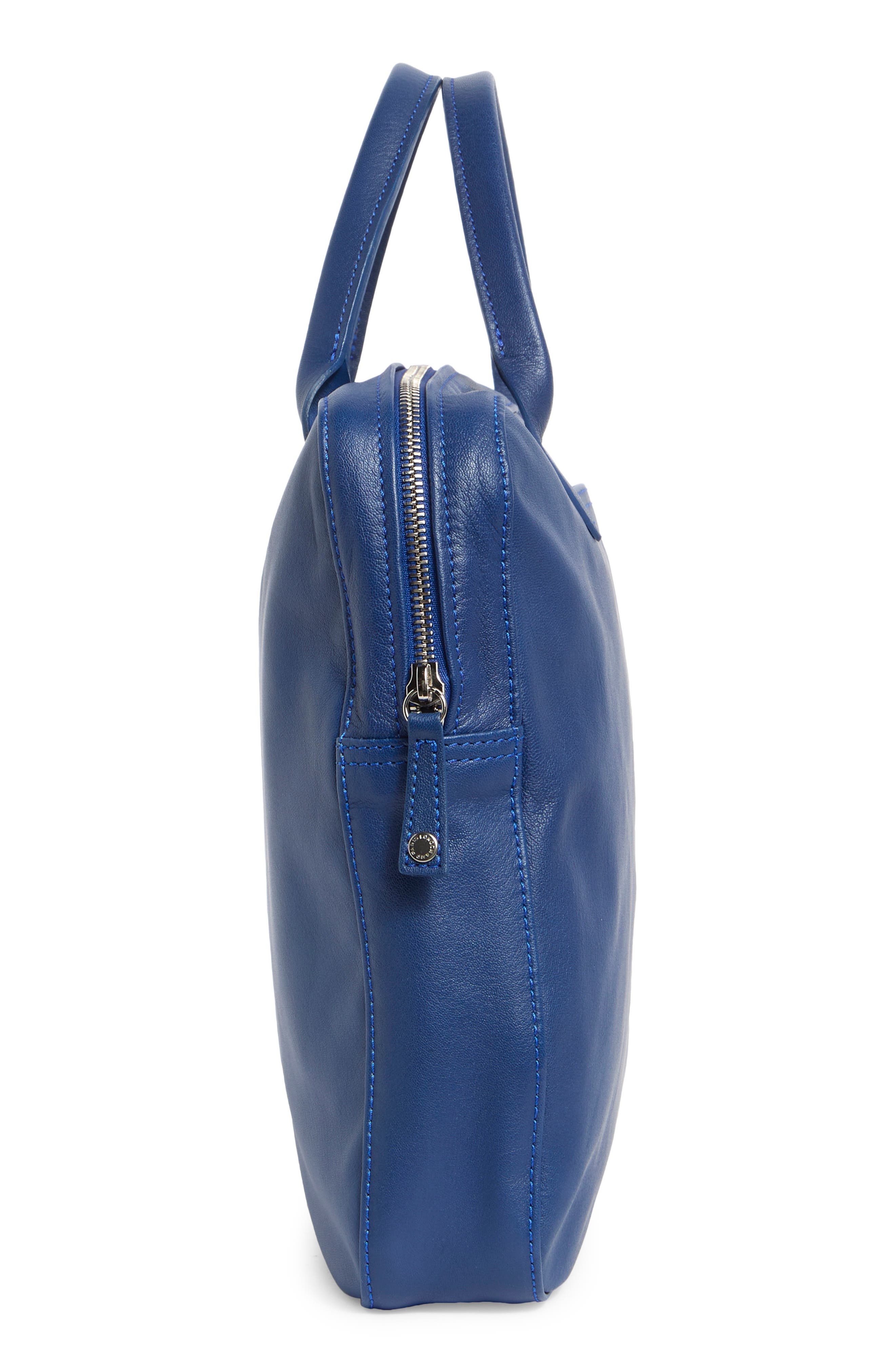 Longchamp Parisis Leather Top Handle Briefcase, Alternate, color, Blue