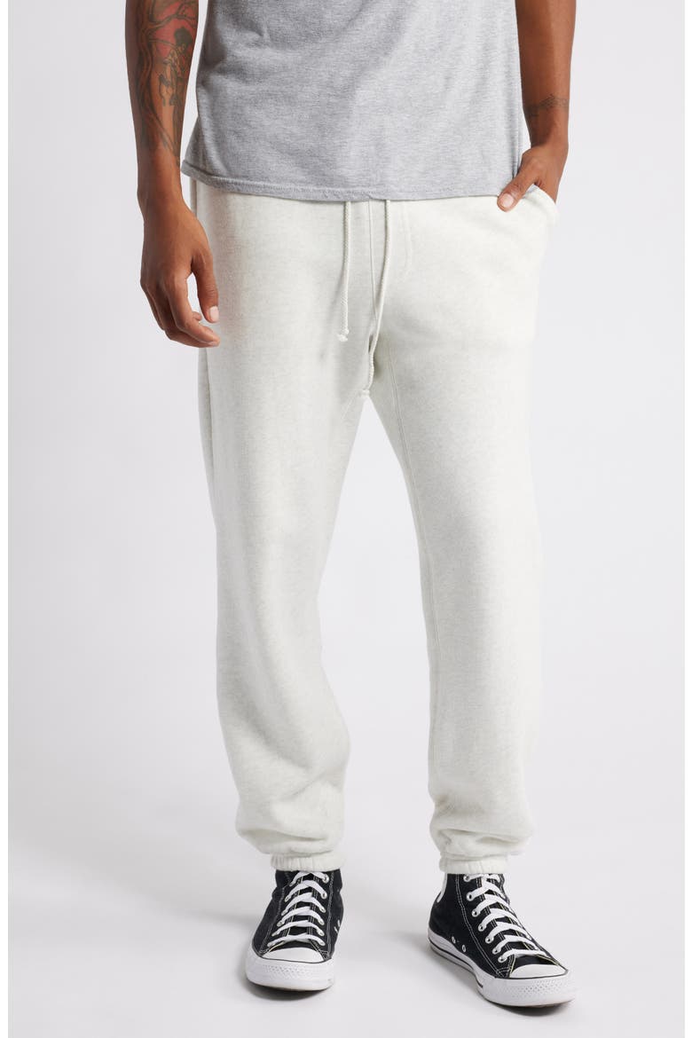 Core Organic Cotton Brushed Terry Sweatpants, Main, color, VINTAGE SNOW HEATHER