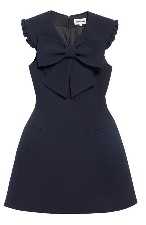 Big Bow Wool Minidress