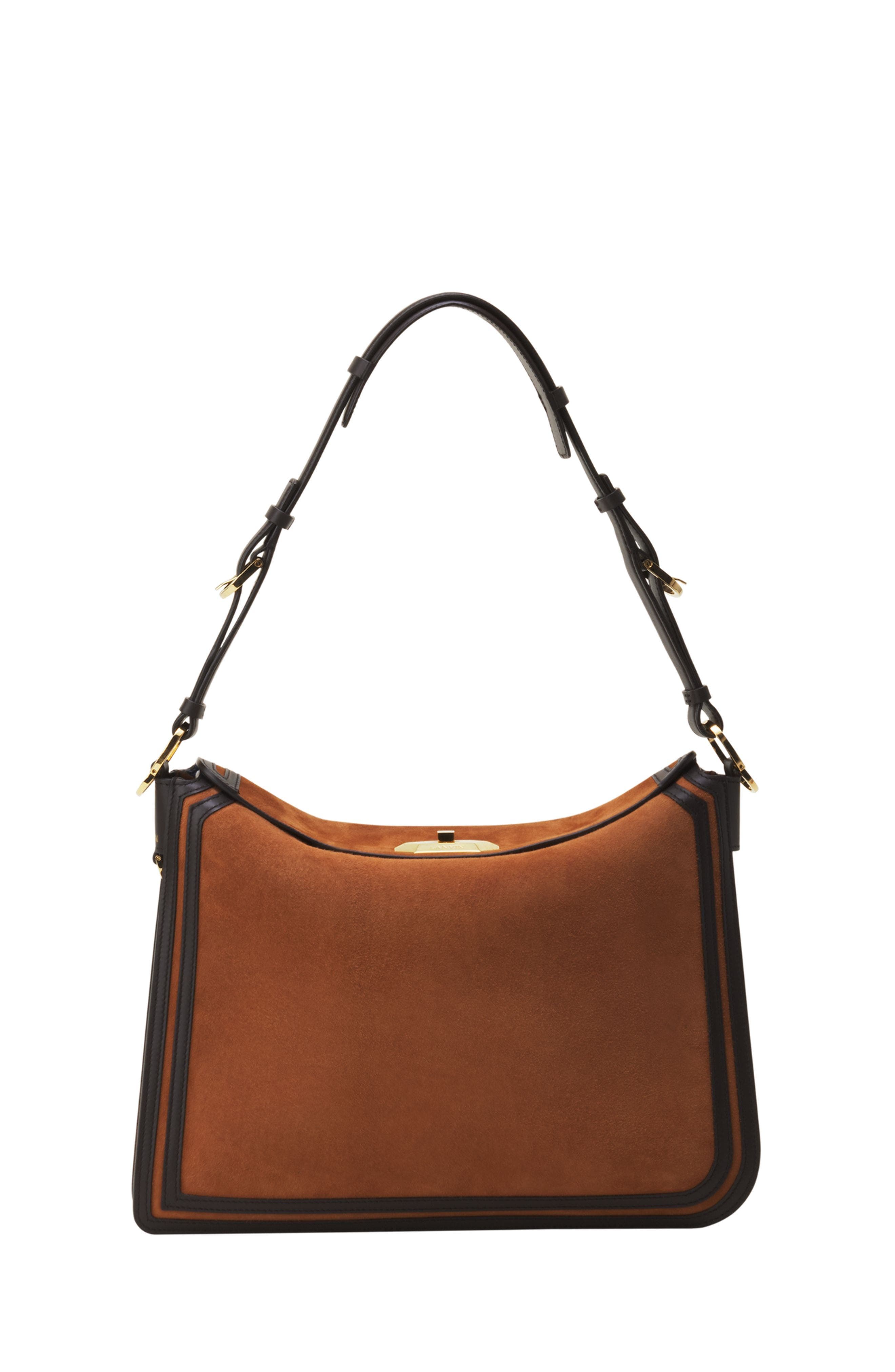 Lanvin Compagnon Asymmetrical Bag In Suede