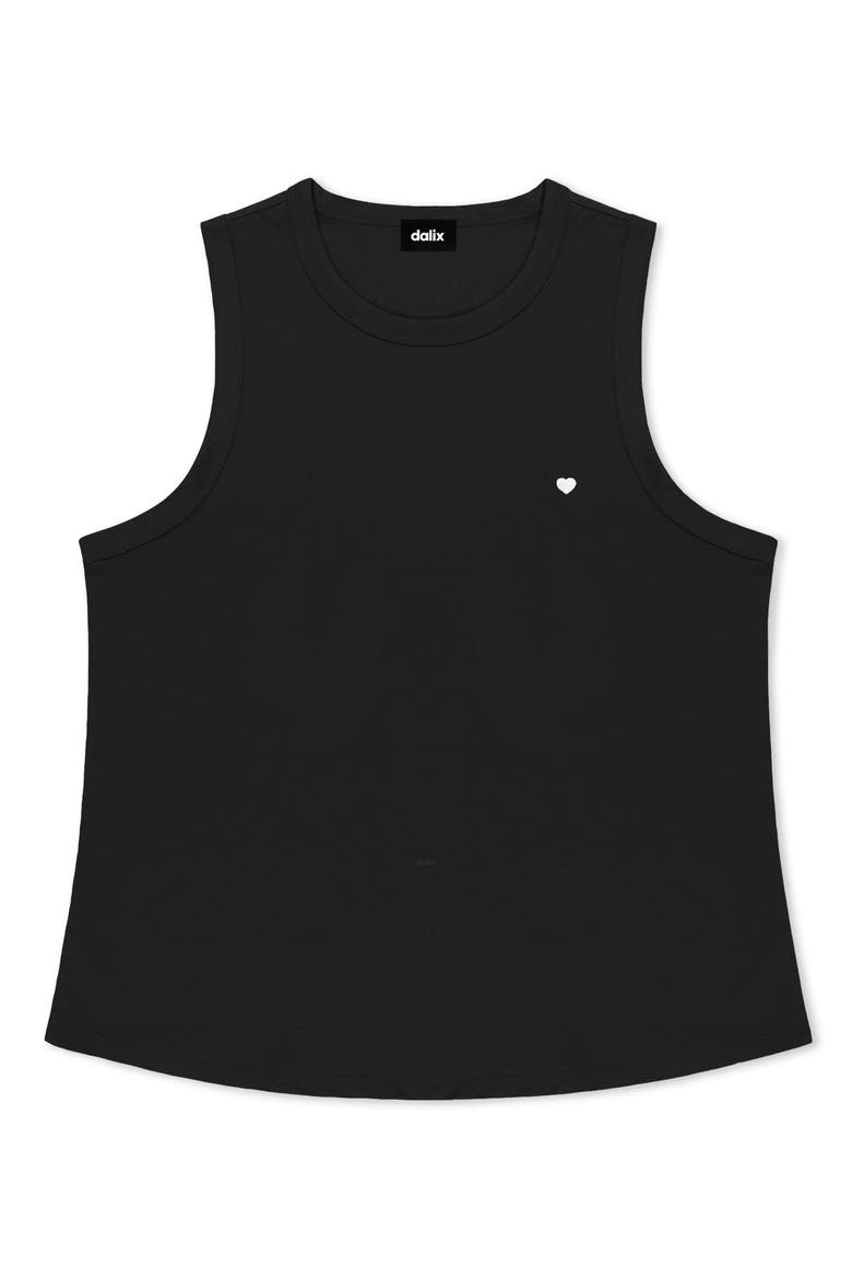 Lil Heart Cotton Jersey Tank, Main, color, Black