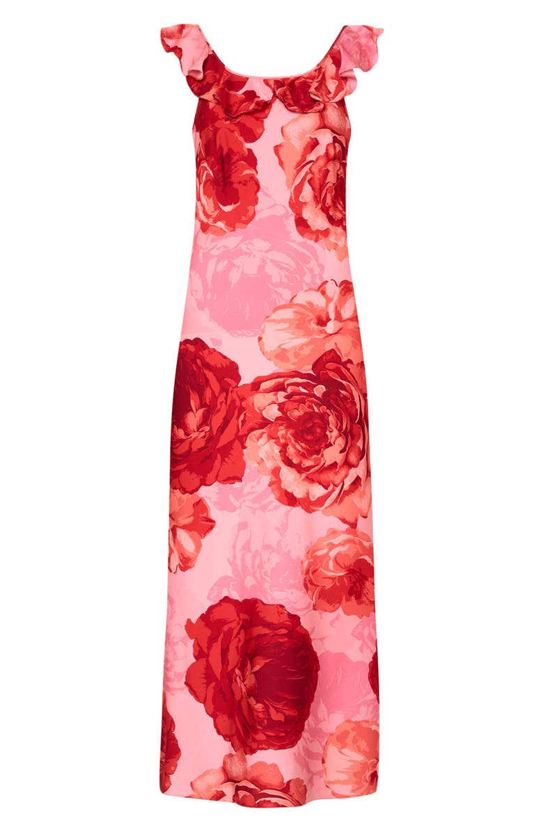 Milly Scarlett Print Ruffle Maxi Dress, Alternate, color, Pink Multi