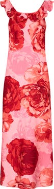 Milly Scarlett Print Ruffle Maxi Dress
