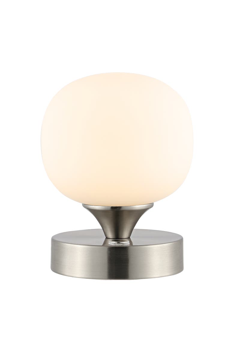 Owen Bohemian Farmhouse Iron Rechargeable Integrated Portable LED Table Lamp, Main, color, Nickel