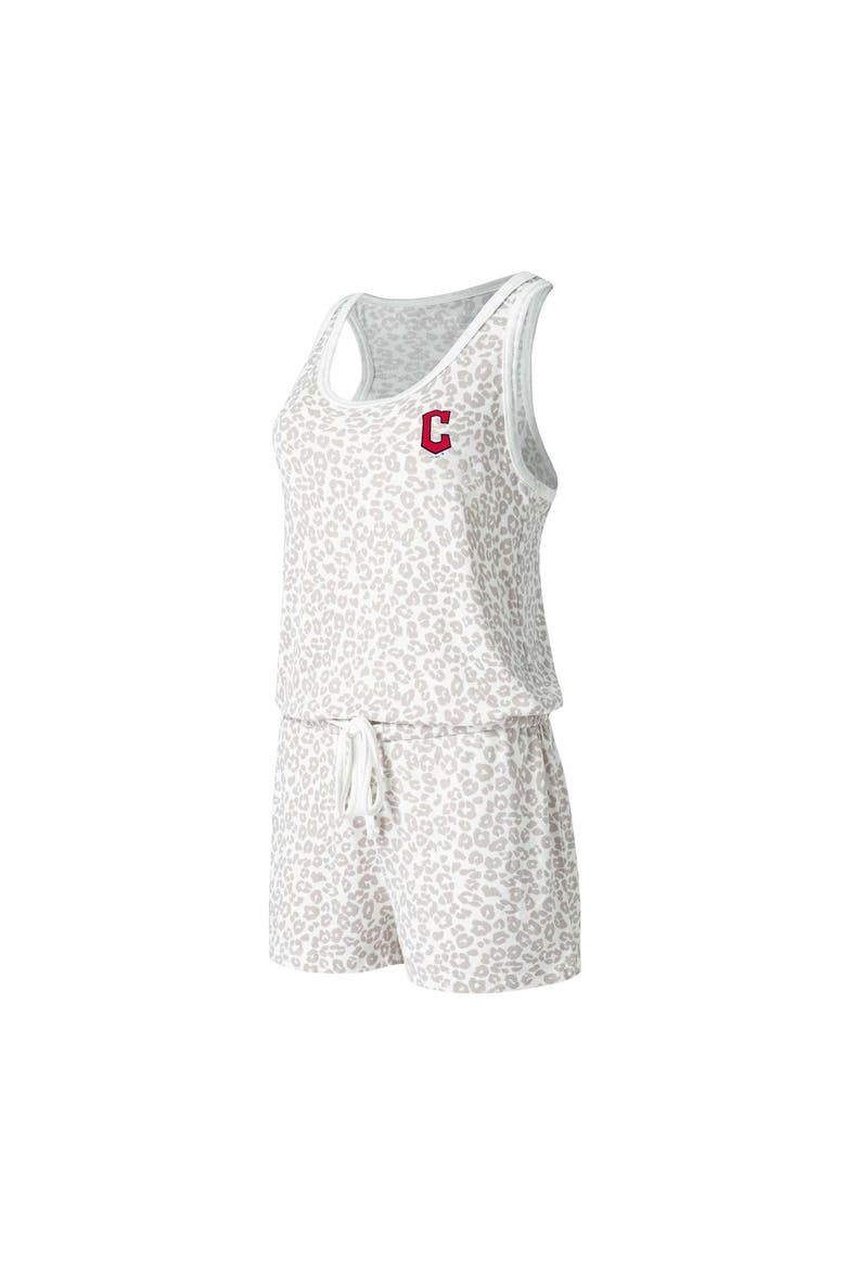 Women's Concepts Sport Cream Cleveland Guardians Montana Hacci Knit Romper, Alternate, color, Cream