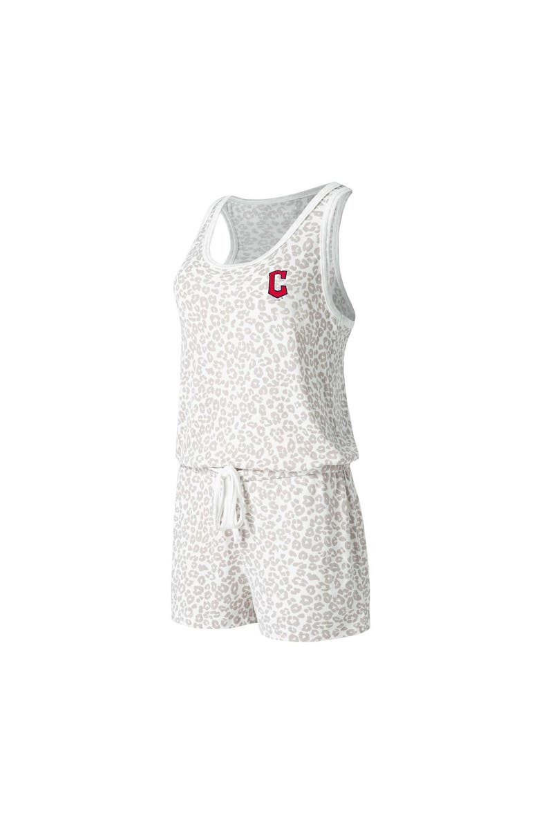 CONCEPTS SPORT Women's Concepts Sport Cream Cleveland Guardians Montana Hacci Knit Romper, Alternate, color, Cream