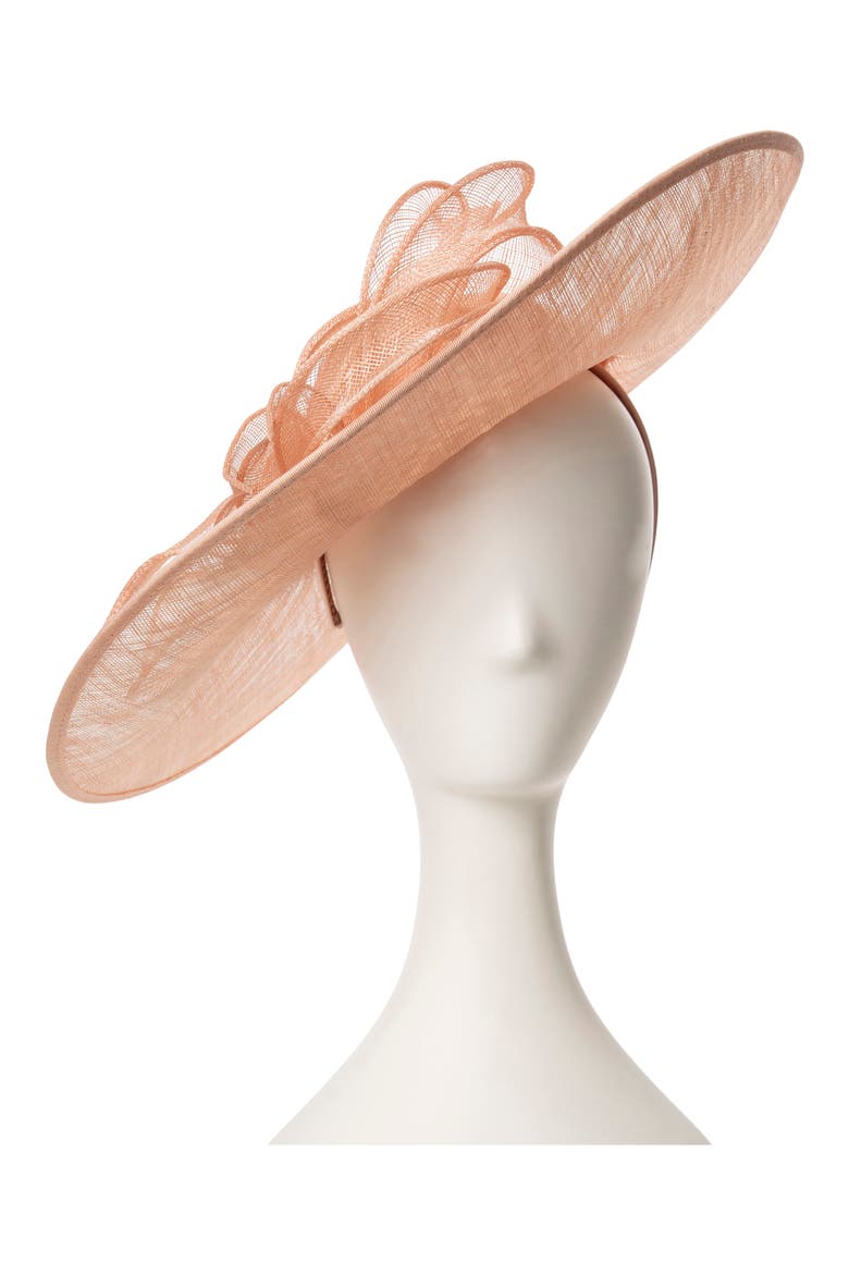 Sinamay Flower Fascinator, Main, color, PALE PINK