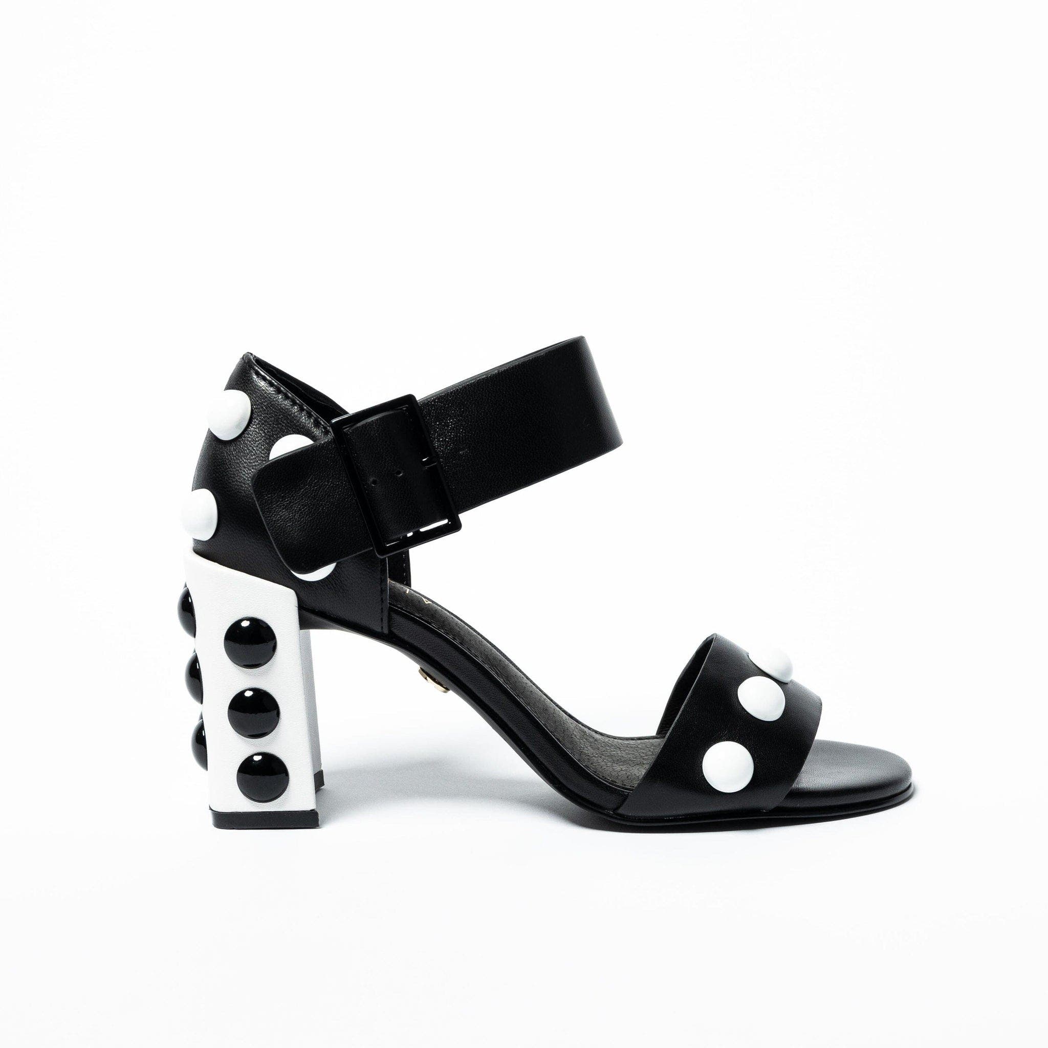Gail Studded Block Heel Sandal, Main, color, BLACK