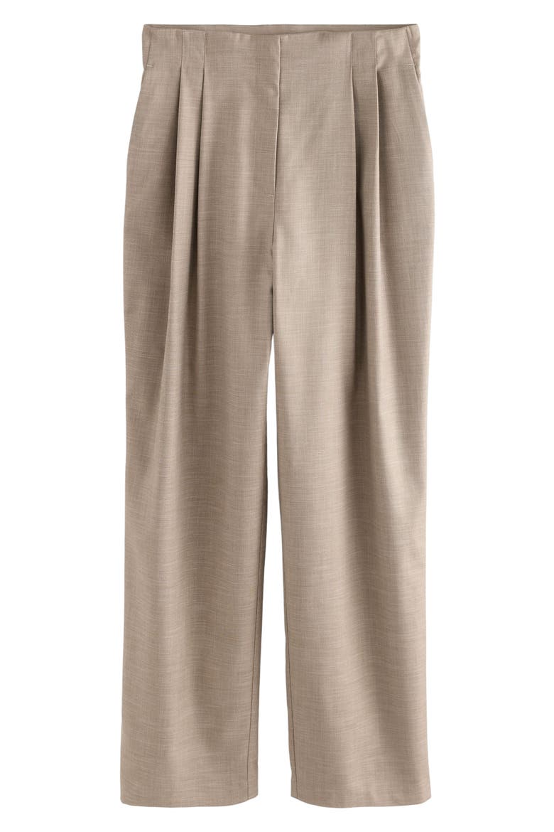 Cross Hatch Pleated Straight Leg Pants, Alternate, color, NEUTRAL