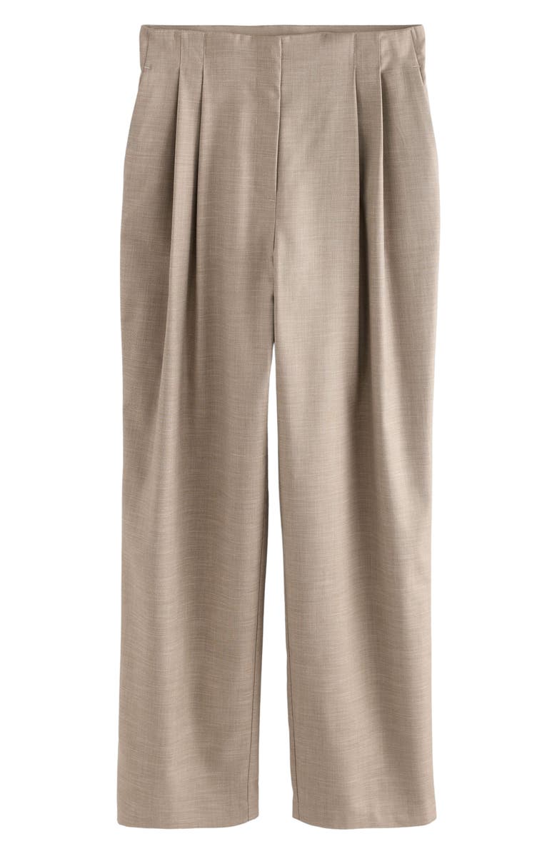 NEXT Cross Hatch Pleated Straight Leg Pants, Alternate, color, Neutral