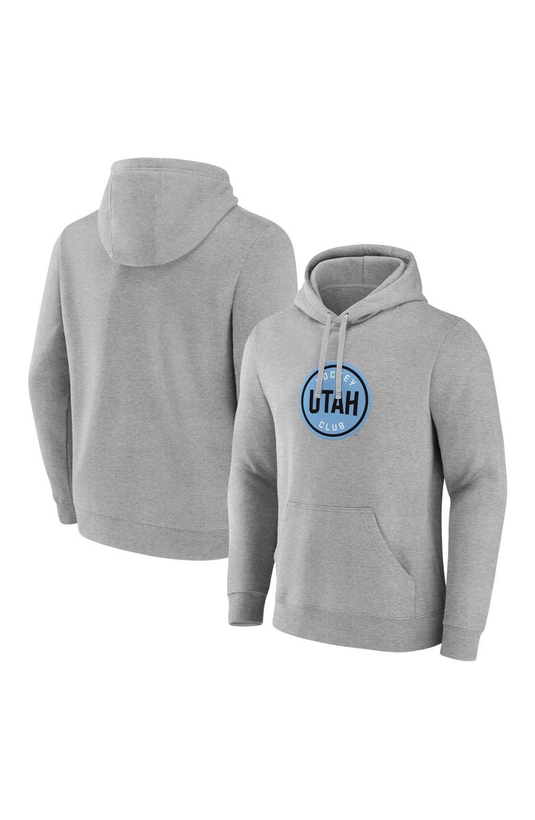FANATICS Men's Fanatics Steel Heather Utah Hockey Club Draft Logo Pullover Hoodie, Main, color, Steel