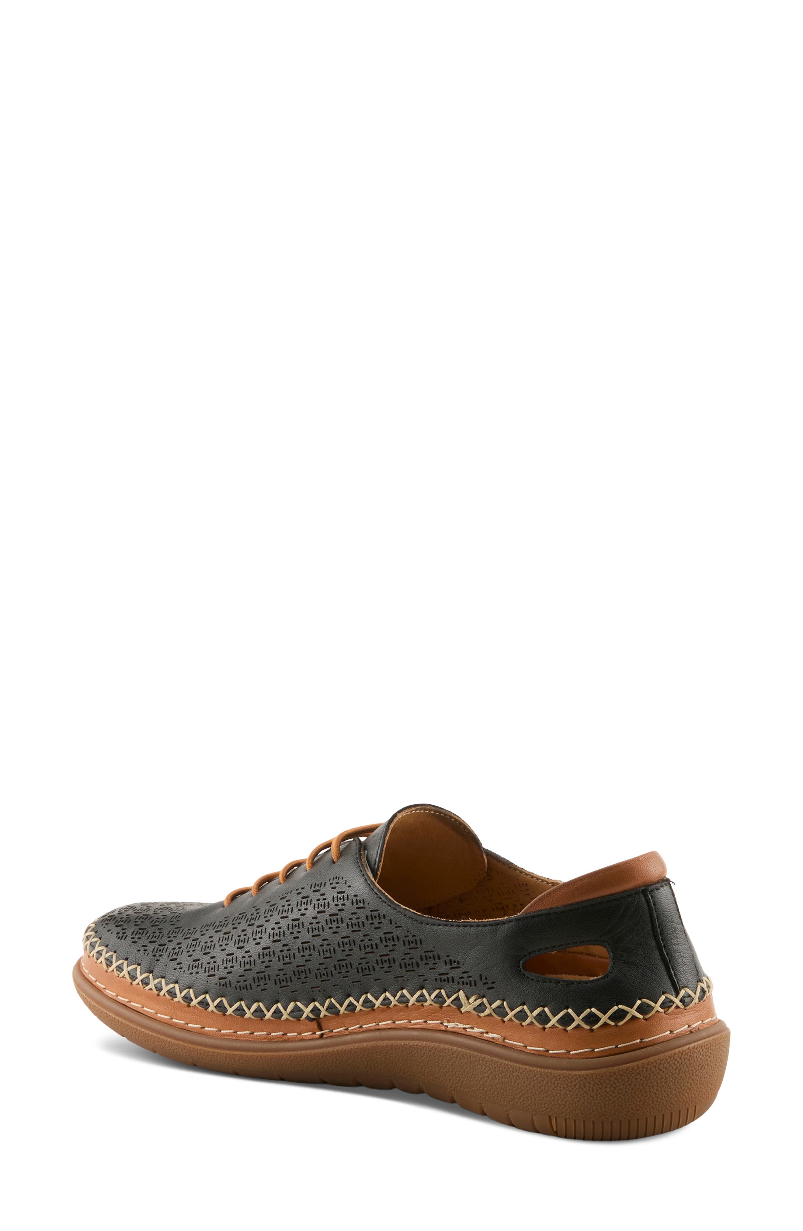 Spring Step Janell Laser Cut Sneaker, Alternate, color, Black