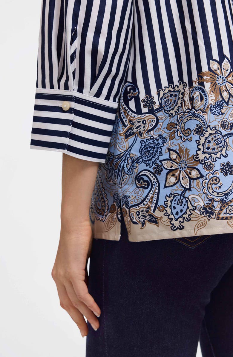 Foxcroft Julia Stripe Paisley Shirt, Alternate, color, Blue Multi