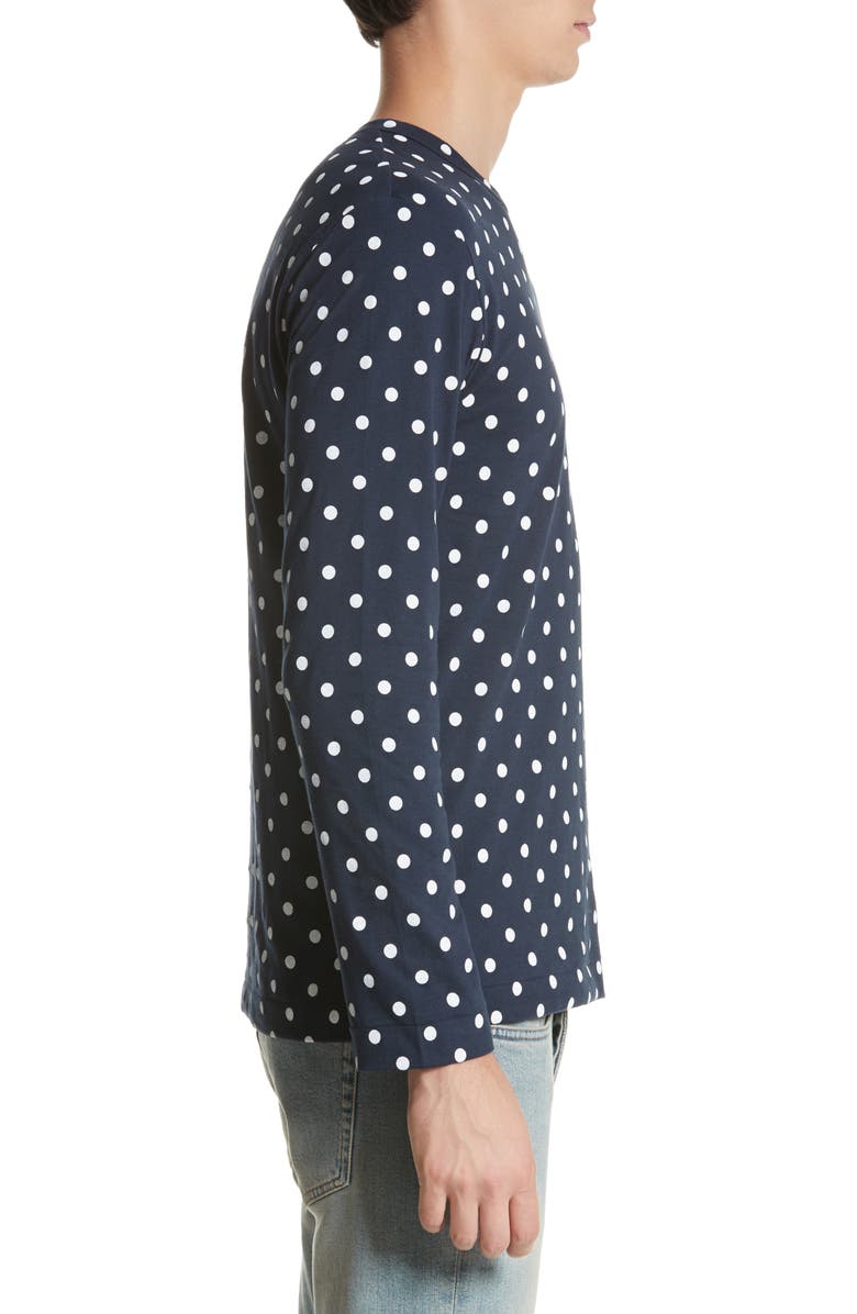 Comme des Garçons PLAY Dot Print Long Sleeve Crewneck T-Shirt, Alternate, color,