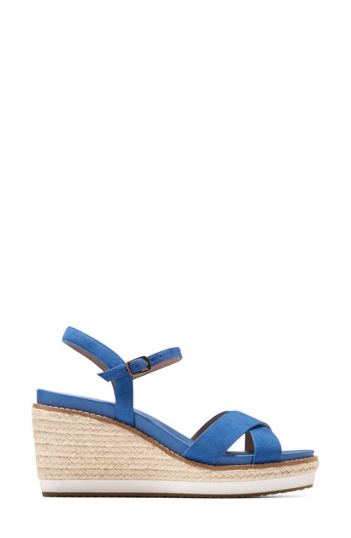 Cole Haan Silvee Espadrille Wedge Sandal In Dutch Blue Suede