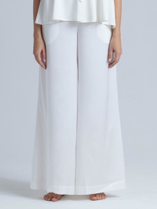 Alas Silk Palazzo Pants In White