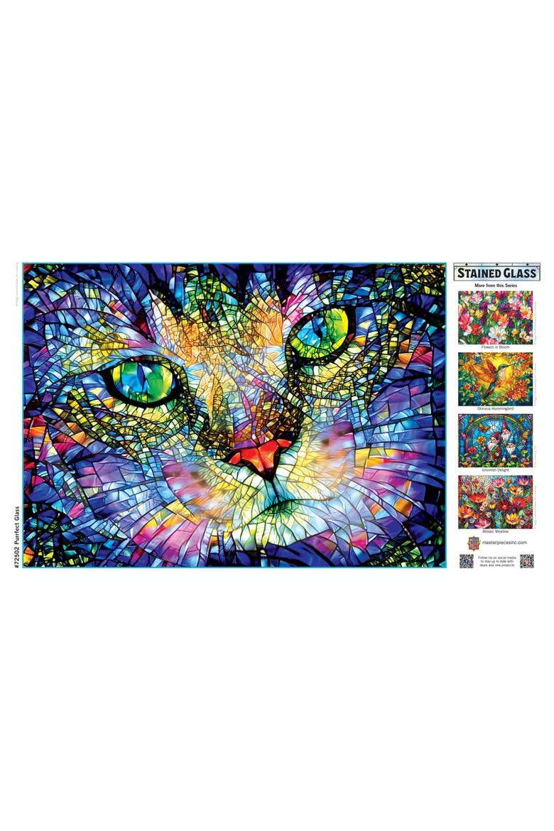 Purrfect Glass 1000 Piece Jigsaw Puzzle, Alternate, color, Multicolor