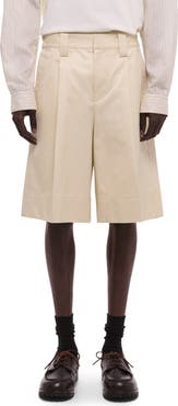 Helmut Lang Relaxed Fit Pleat Front Chino Shorts