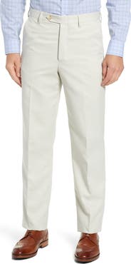 Berle Classic Fit Flat Front Microfiber Performance Trousers