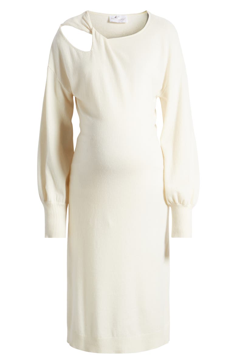 Emilia George Gaia Cutout Long Sleeve Wool & Cashmere Maternity Sweater Dress, Alternate, color, 