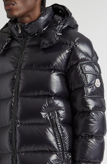 ダウンジャケット・コート MONCLER BLACK DOWN JACKET IN LACQUERED NYLON Moncler Maya Lacquered Nylon Down Jacket | Nordstrom