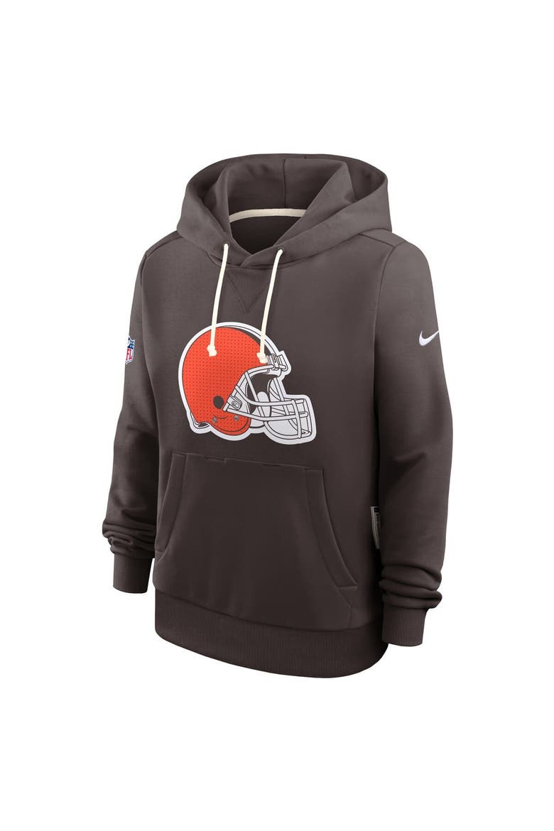 Women's Nike Brown Cleveland Browns Sideline Standard Issue Initial Home Dri-FIT Hoodie, Alternate, color, Brown