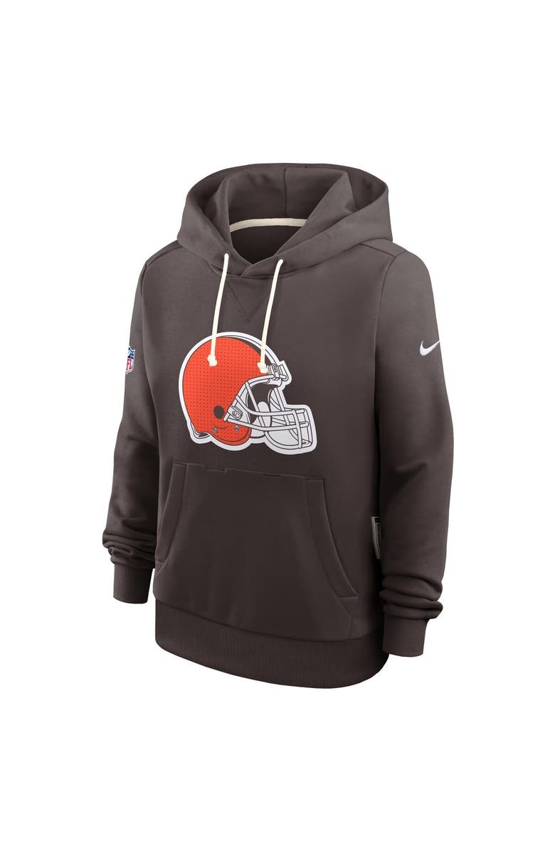 Nike Women
s Nike Brown Cleveland Browns Sideline Standard Issue Initial Home Dri-FIT Hoodie, Alternate, color, Brown