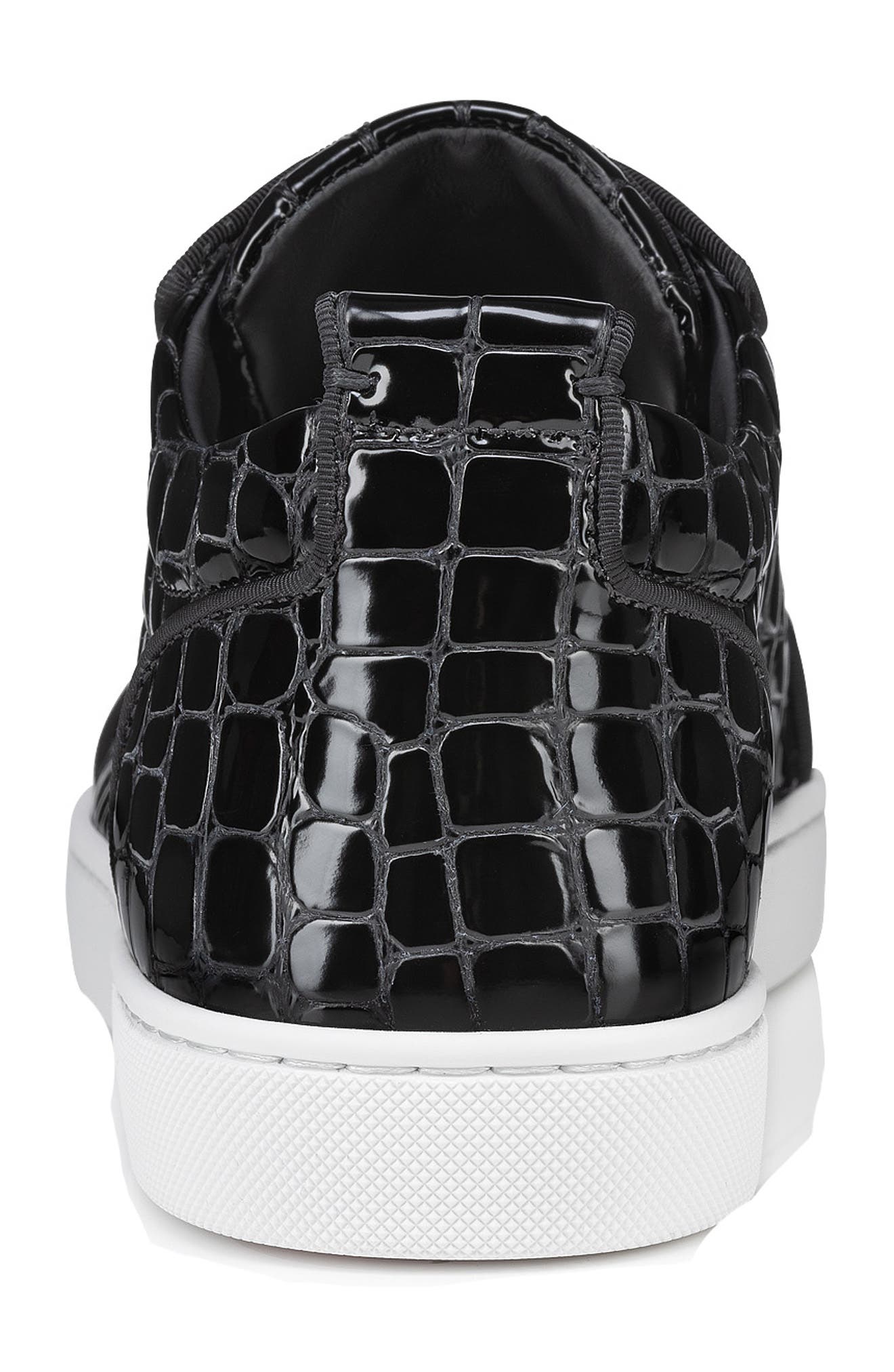 Rantulow Orlato Croc Embossed Patent Leather Sneaker, Alternate, color, BLACK
