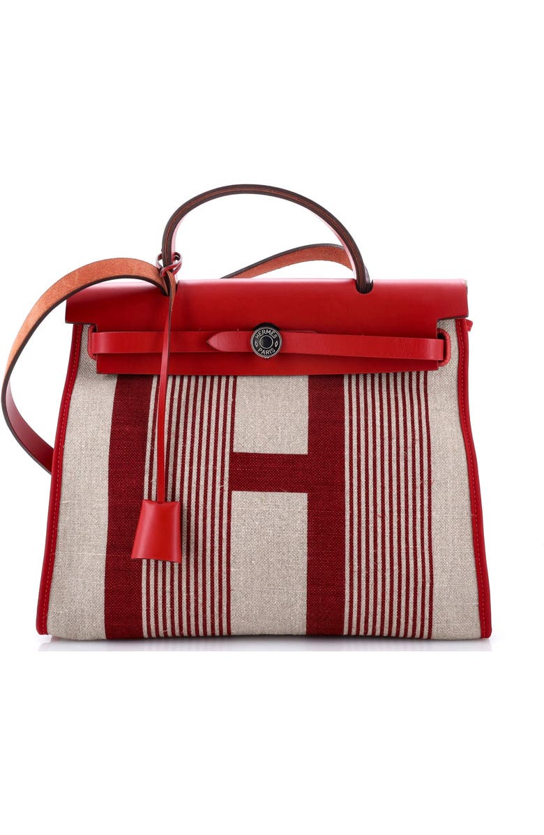 Pre-Owned Hermes Herbag Zip H Vibration Toile and Leather 31, Main, color, Rouge Piment