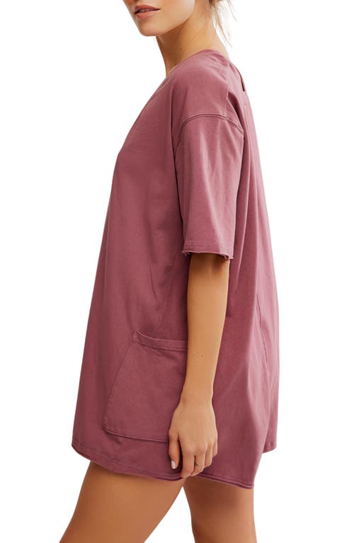 Free People Hot Shot Tee Romper In Clove
