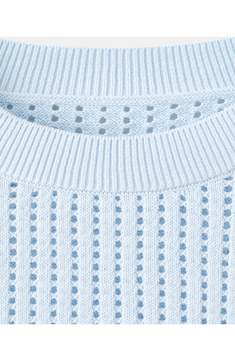 MANGO Pera Open Stitch Crewneck Sweater, Alternate, color, Sky Blue