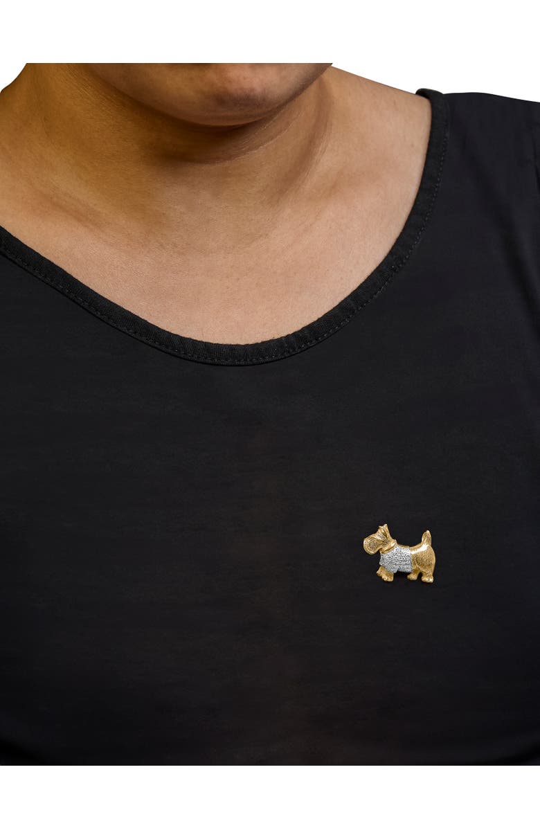 Haus of Brilliance 18K Gold1/3 Cttw Diamond Scottish Terrier Brooch Pin Pendant, Alternate, color, Yellow