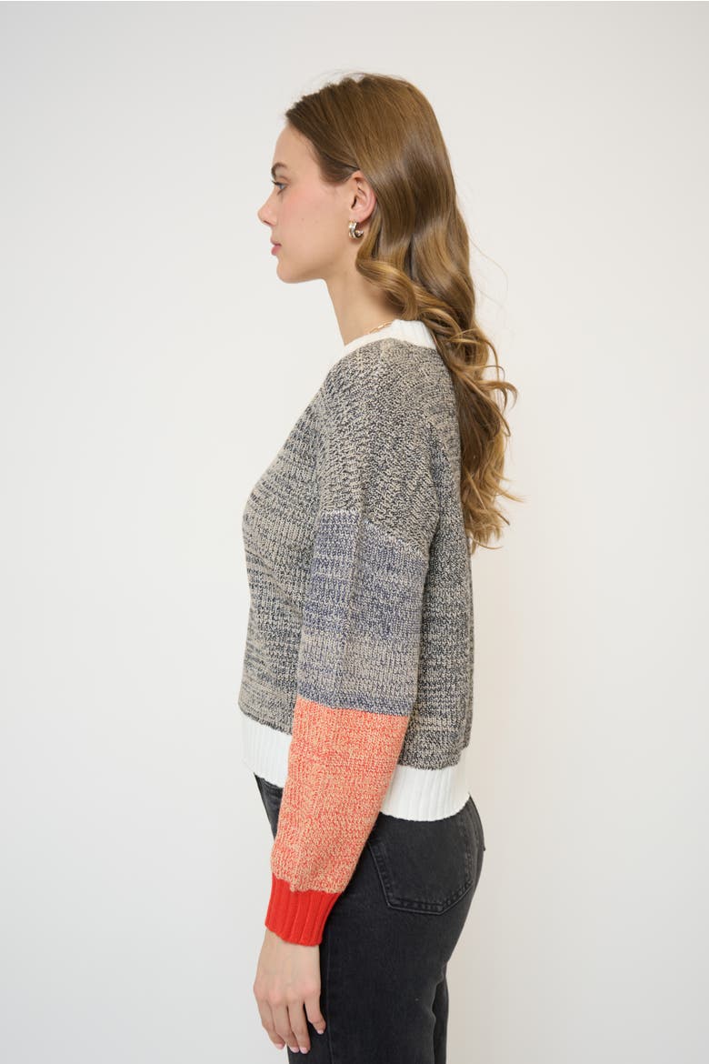 Maisie Bright Melanged Colorblocked Crew, Alternate, color, MULTI