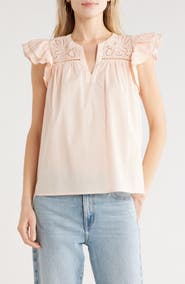 Melrose and Market Short Sleeve Eyelet Top