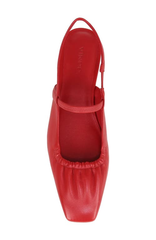Vince Venice Leather Slingback Ballerina Flats In Red