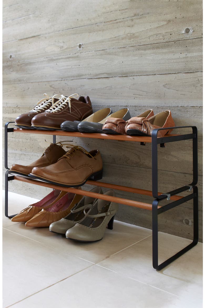 Plain Black Shoe Rack, Alternate, color, BLACK