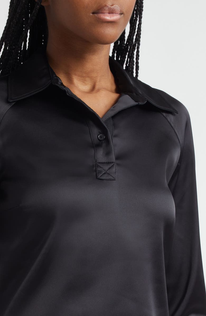 JW Anderson Long Sleeve Polo Top, Alternate, color, 999 Black