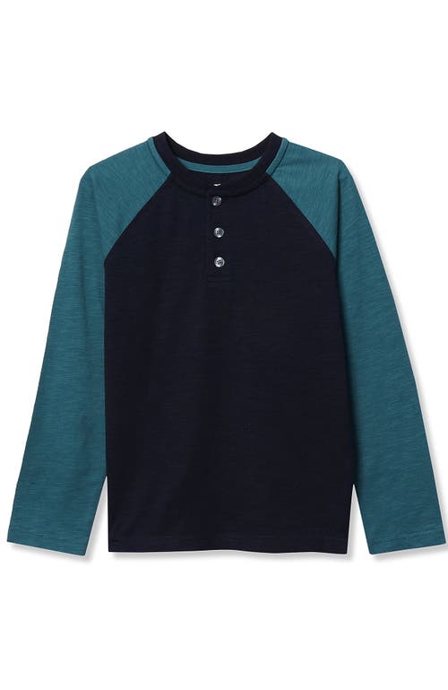 Lands' End Boys Henley Shirt In Blue