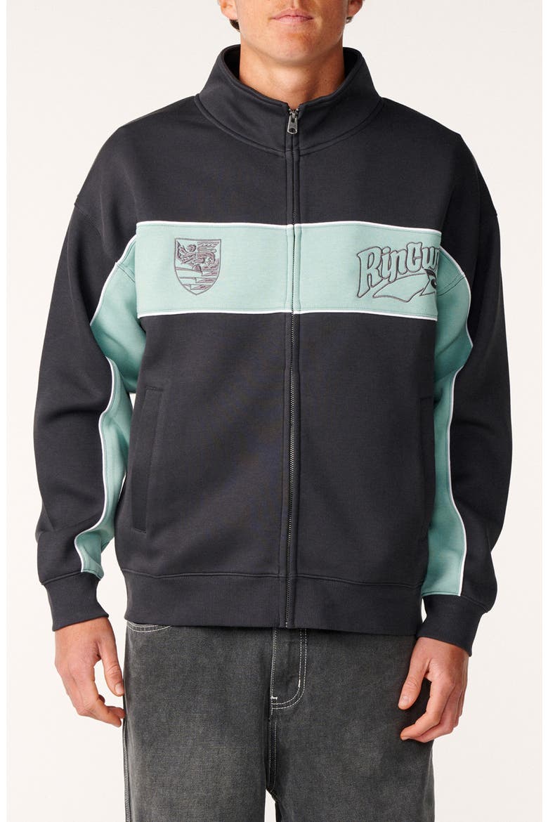 Archive Rota Panel Z Colorblock Zip Front Jacket, Main, color, WASHED BLACK