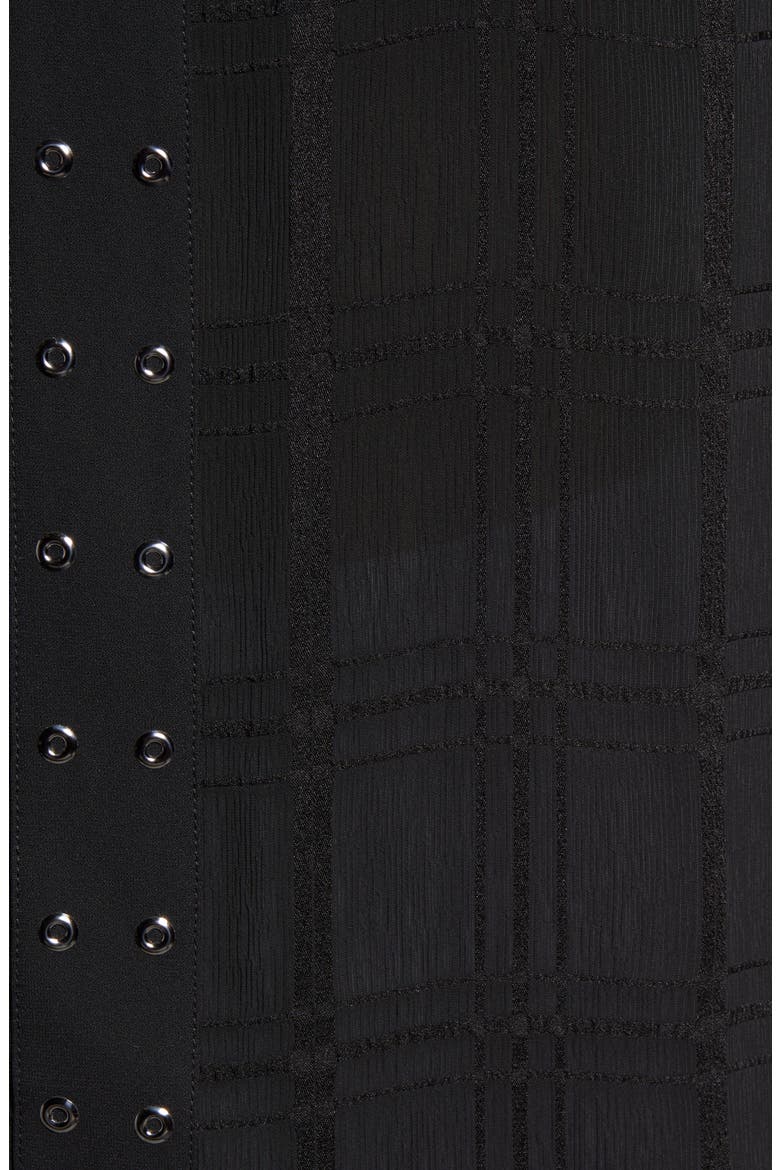 Grommet Check Top, Alternate, color, BLACK