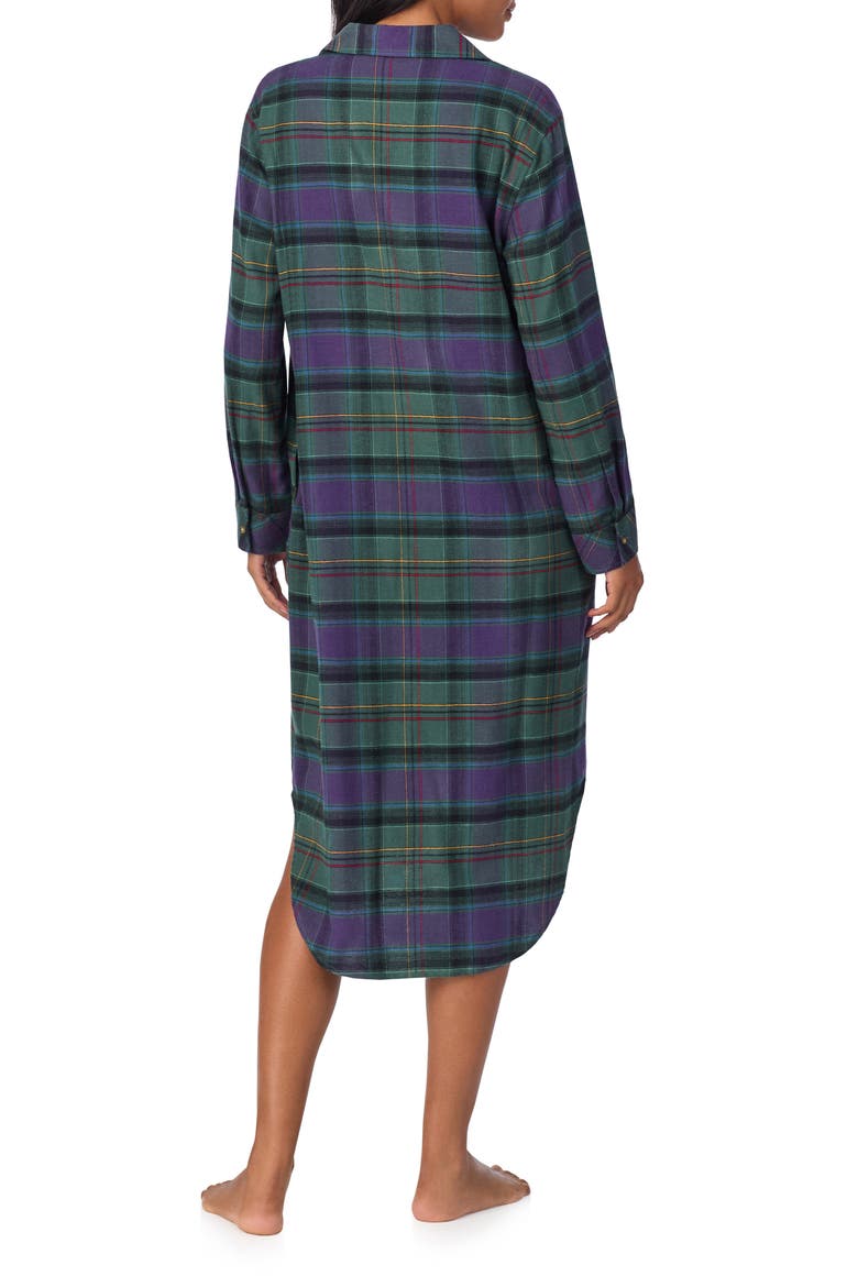 Plaid Cotton Blend Nightgown, Alternate, color, GREEN PLAID