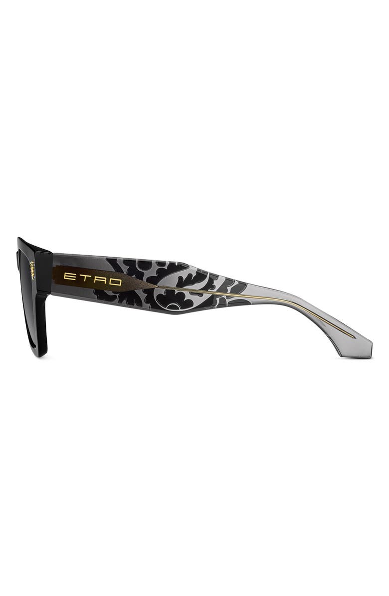 Etro 55mm Gradient Rectangular Sunglasses, Alternate, color, Black/ Dark Grey Sf