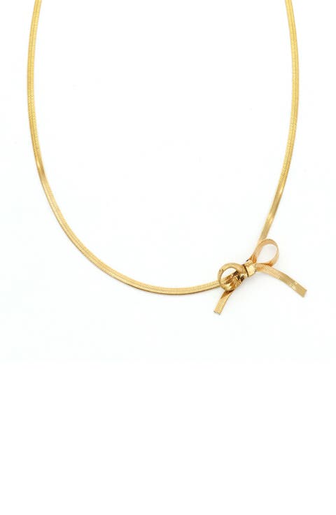 Snake Chain Bow Necklace